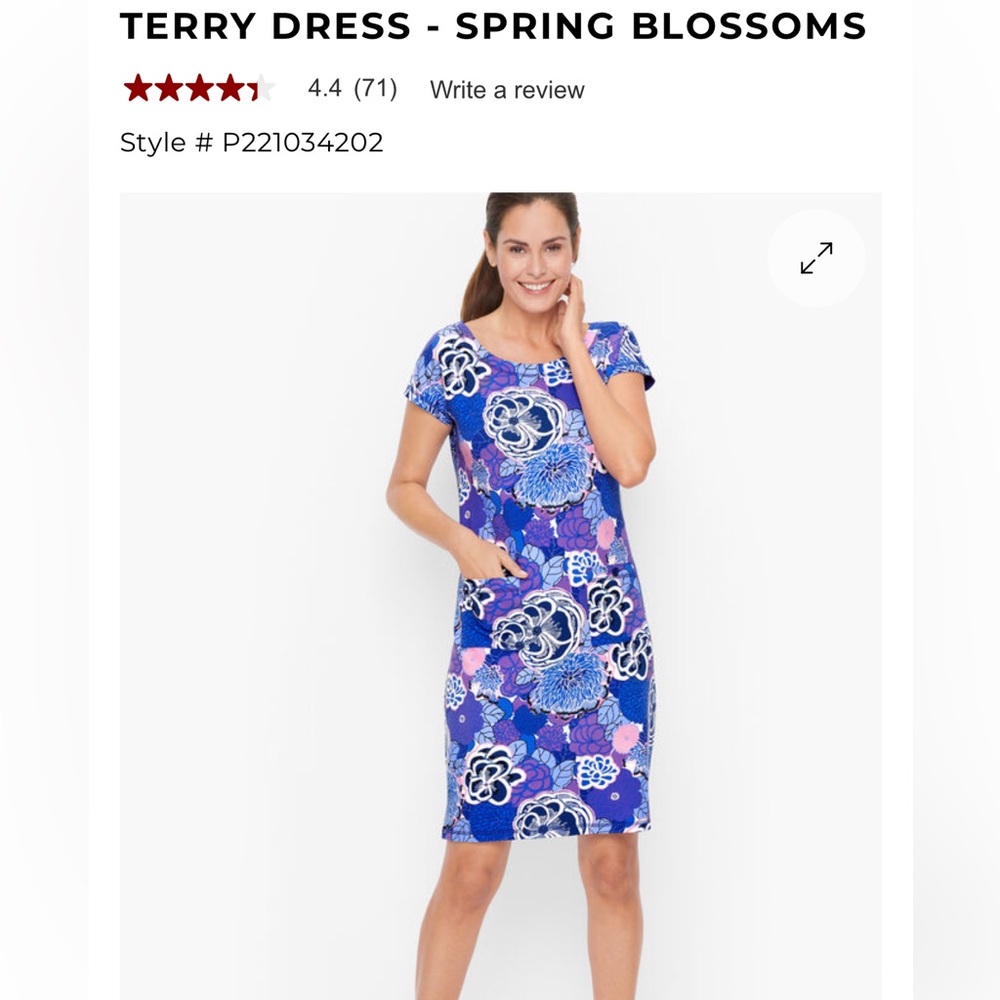 T‎ by Talbots Spring Blossoms Terry Dress- worn a few times